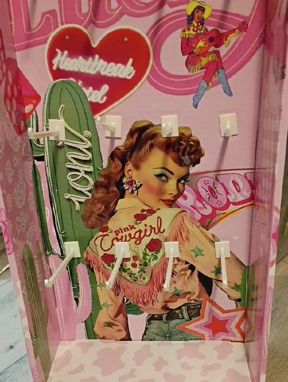 Pink Cowgirl  Wall Organizer - Pink